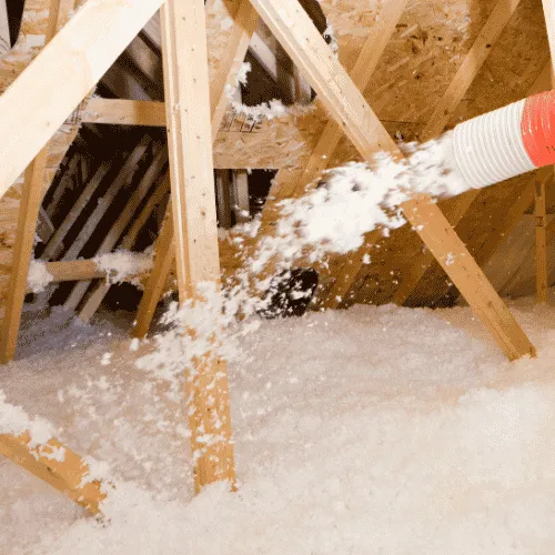 Blowing insulation attic