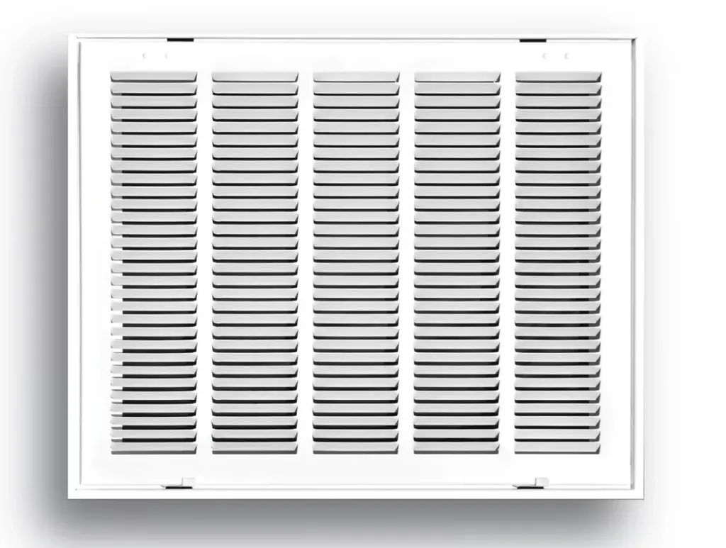 Steel Return Air Filter Grille With Removable Face, White, 24" X 18"